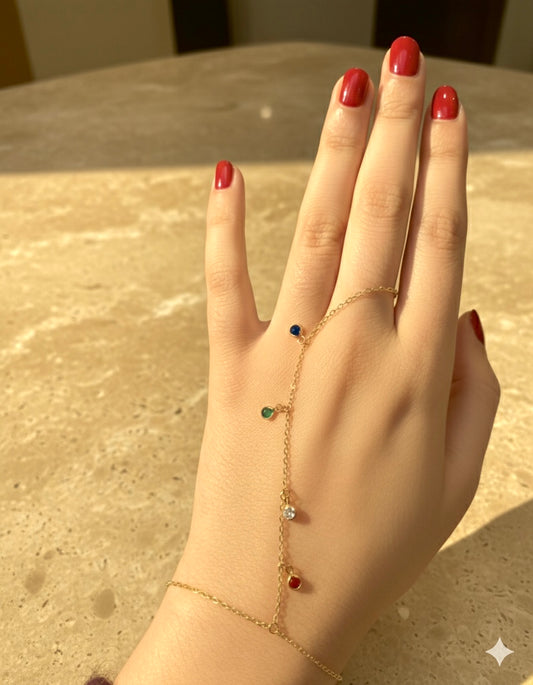 Chaine de main plaqué-or Rainbow