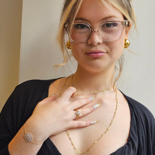 Collier court Plaqué or Gohar