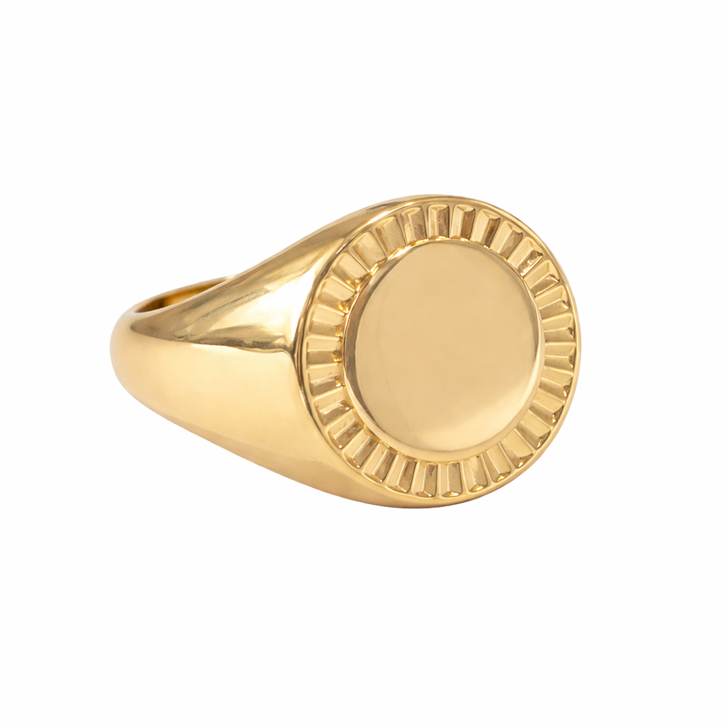 ChatGPT_Image_Mar_17_2026_at_09_37_59_AM Gold Ridged Signet Ring - Decorative Oval Design – Image 1