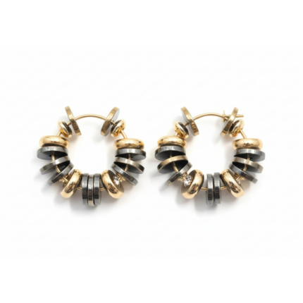 Chain Link Hoop Earrings - Professional White Background