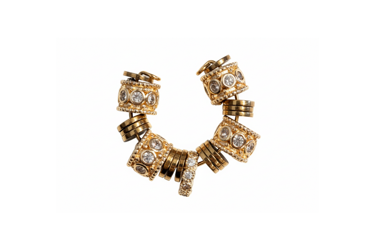 Crystal Charm Bracelet - Professional White Background