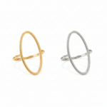 Minimalist Oval Statement Ring - Gold & Silver