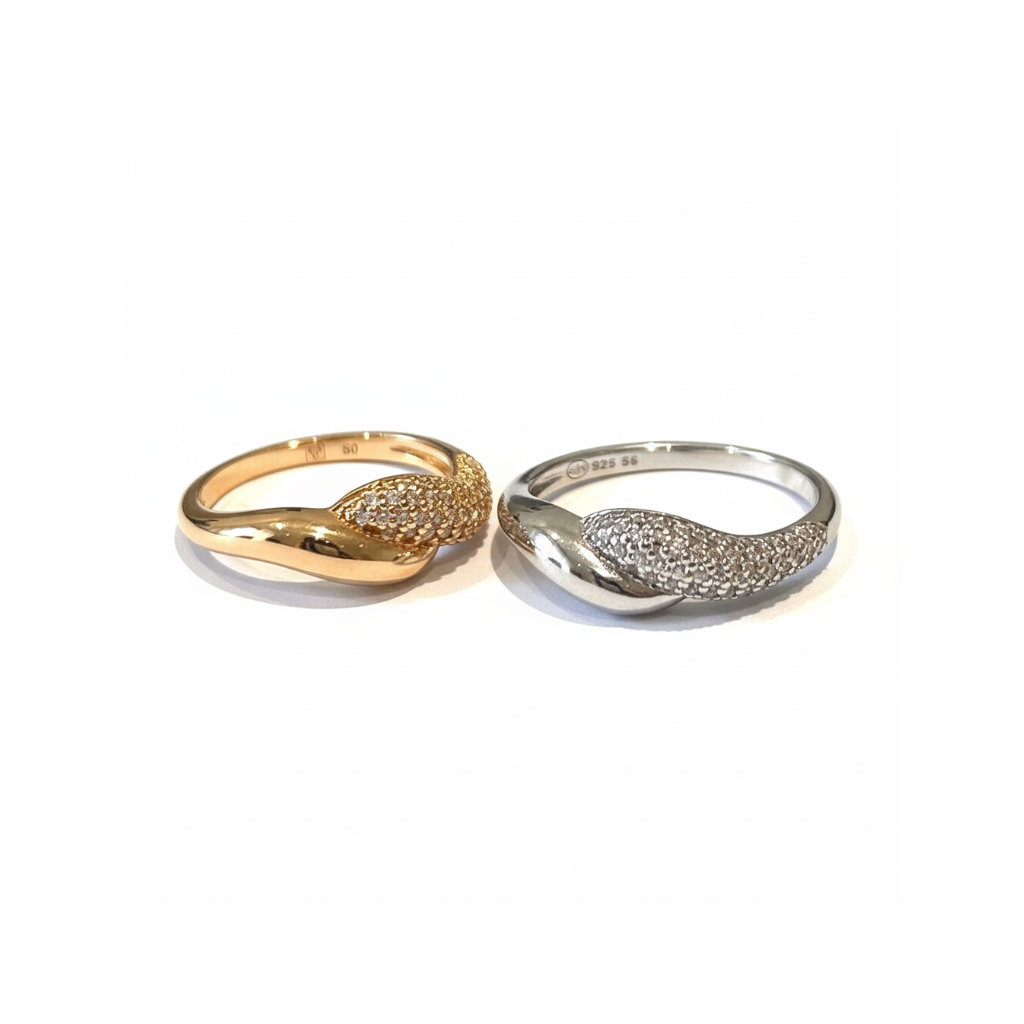gold-and-silver-twisted-rings-no-shadow Silver And Gold Twist – Image 1