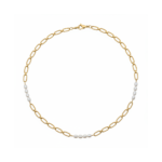 Pearl & Gold Chain Link Necklace