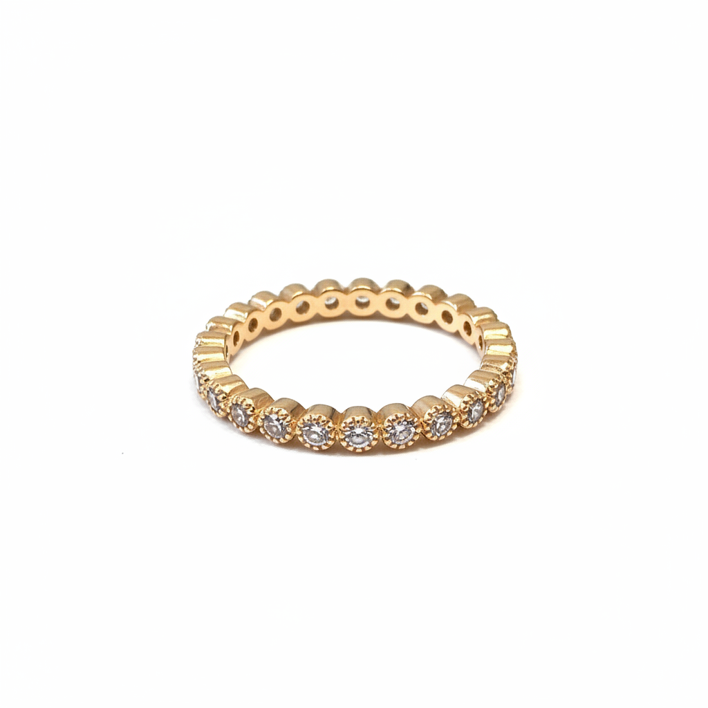 gold-crystal-eternity-band-angle-view Gold Crystal Eternity – Image 1