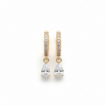 Crystal Teardrop Huggie Hoops – Image 2