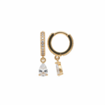 Crystal Teardrop Huggie Hoops