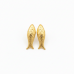 Gold Fish Stud Earrings