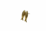 Gold Fish Stud Earrings on White Background