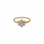 Gold Crystal Flower Cluster Ring