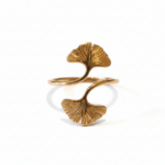 Ginkgo Leaf Ring - Gold Silver – Image 2