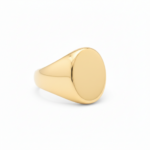 Gold Oval Signet Ring - Side Angle