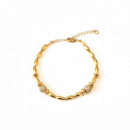 Gold Pavé Ball Bracelet