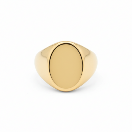 Gold ring on white background