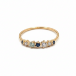 Gold Ring with Mixed Crystals - Angle View