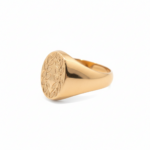 Gold Signet Ring with Laurel Wreath Engraving – Image 2