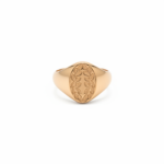 Gold Signet Ring with Laurel Wreath Engraving