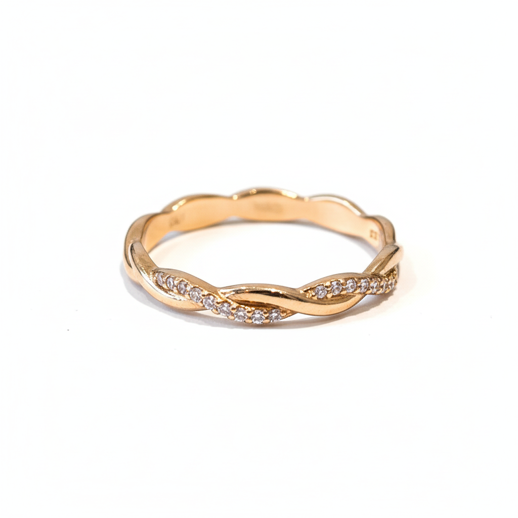 gold-twisted-crystal-pav-band-ring Gold Twisted Crystal Pavé Band Ring – Image 1