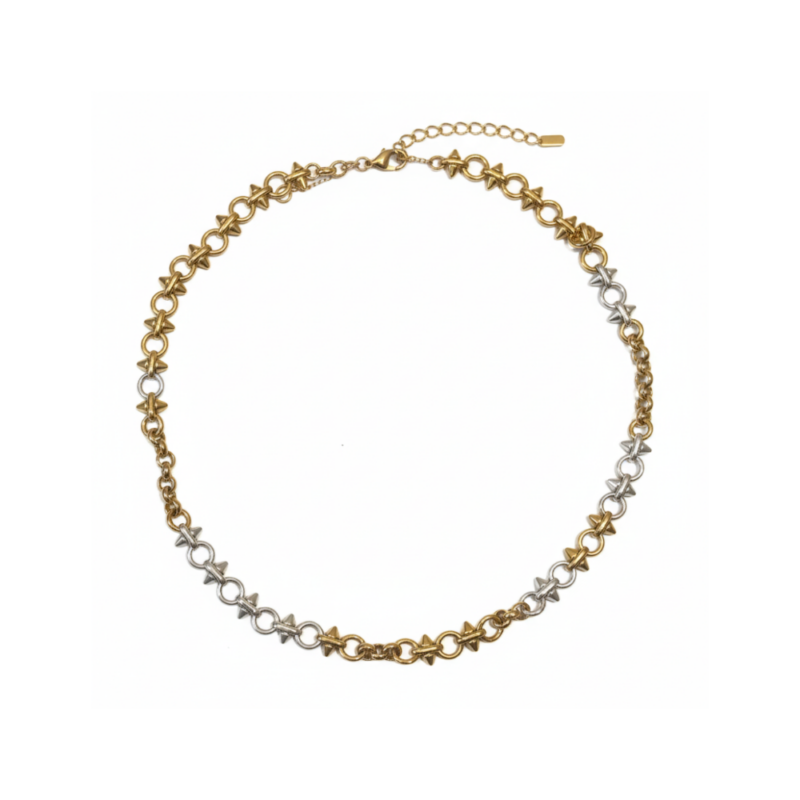 Two-Tone Star Link Necklace
