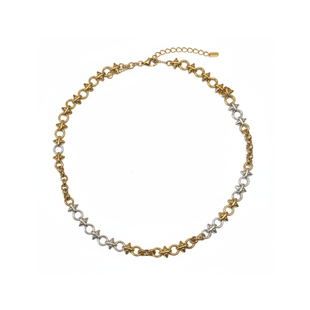 image_1b00f74c-8da9-4f56-9e39-5437eaa9af23 Two-Tone Star Link Necklace