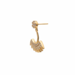 Side view of Crystal Pavé Fan Earrings showing dimensional design