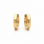 Geometric Octagon Hoop Earrings in gold tone on white background