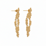 Side view of Cascading Floral Drop Earrings showing dimensional design