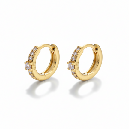 Gold hoop earrings different angle