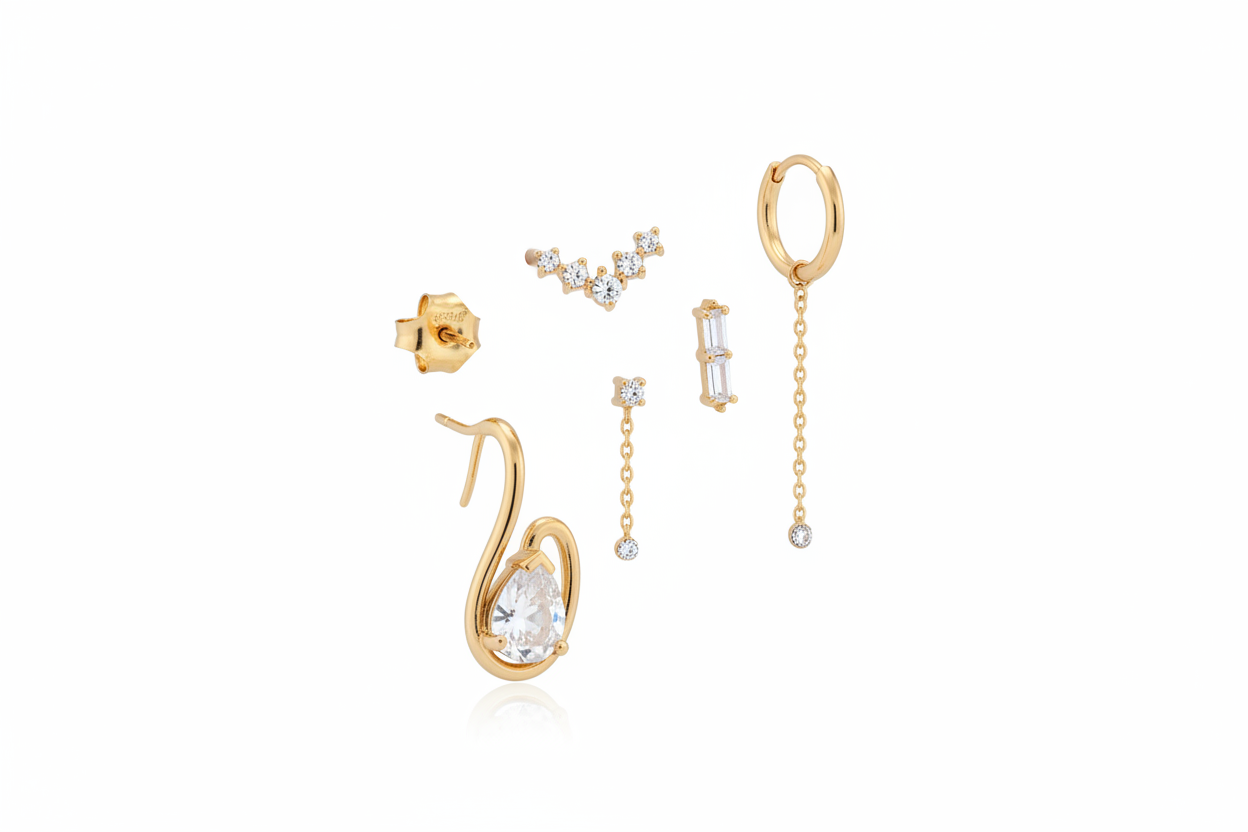 just-the-jewelry-products Aurora Curve Ear Stack – Image 1