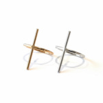 Minimalist Cross Ring - Gold & Silver