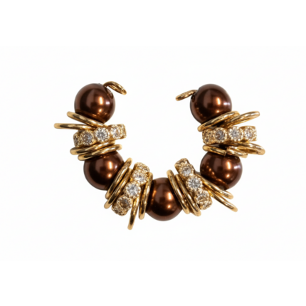 Pearl and Crystal Ear Cuff - Professional White Background