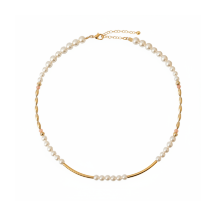 Pearl & Gold Bar Necklace