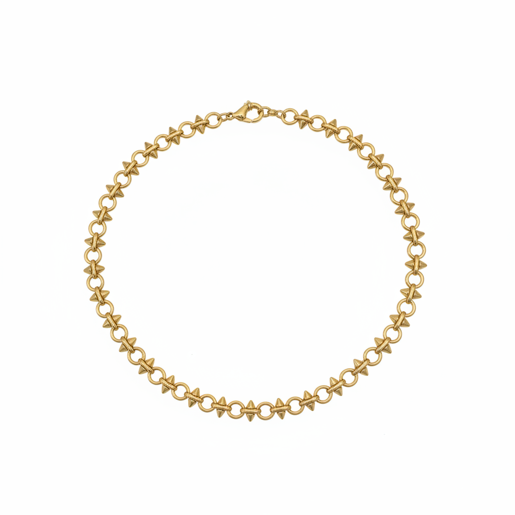 professional-gold-necklace-on-white-background Star Link Chain Necklace – Image 1
