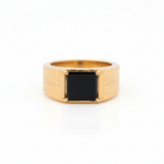 Black Onyx Gold Signet Ring