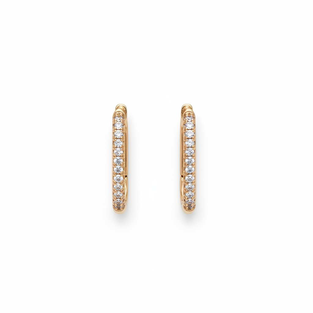 professional-product-photo-of-rectangular-gold-hoop-earrings Crystal Pavé Rectangular – Image 1