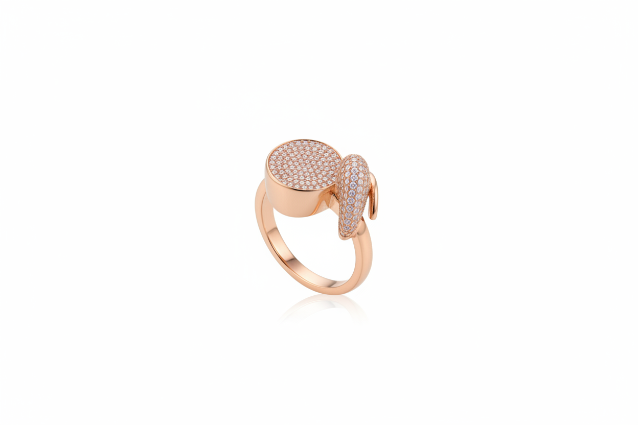ring-three-quarter-view Toi et Moi–style ring – Image 1