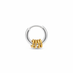 Silver & Gold Coil Knot Huggie Hoop – Single