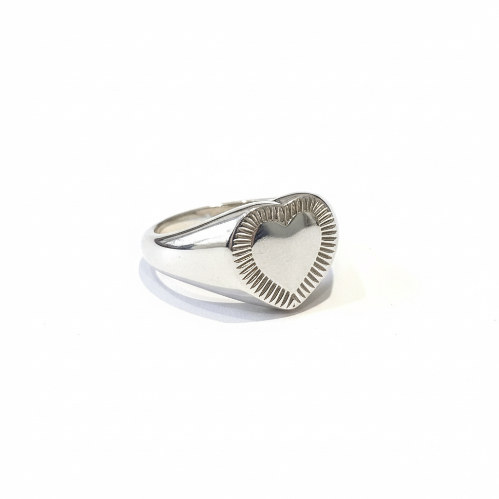 silver-heart-signet-ring Silver Heart Signet Ring