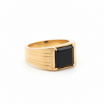 Black Onyx Gold Signet Ring – Image 2