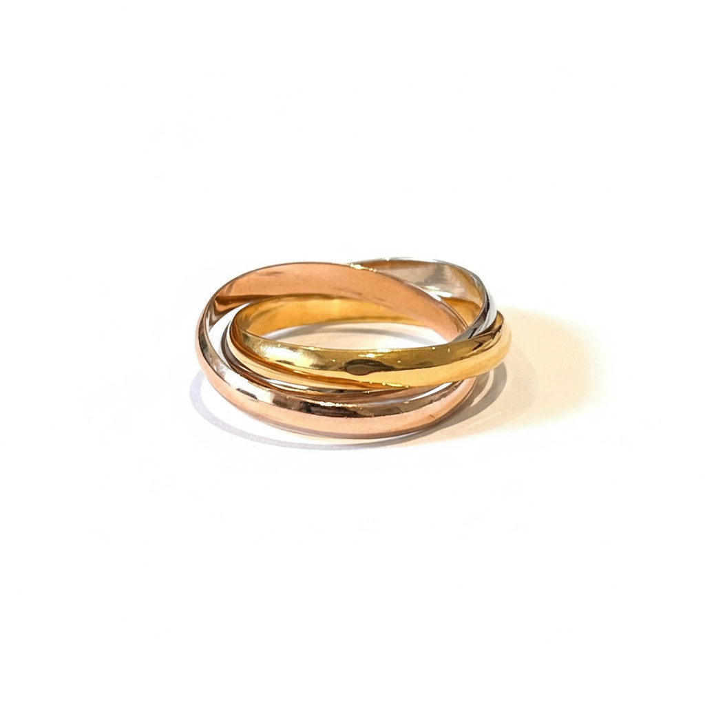 tri-color-interlocking-ring Tri-Color Interlocking Rolling Ring – Image 1