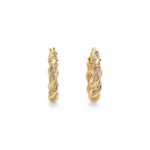 Gold Twisted Hoop Earrings - Rope Design – Image 2