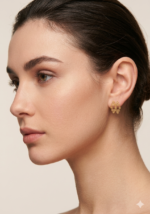 Cascading Floral Drop Earrings - Gold Tone – Image 2