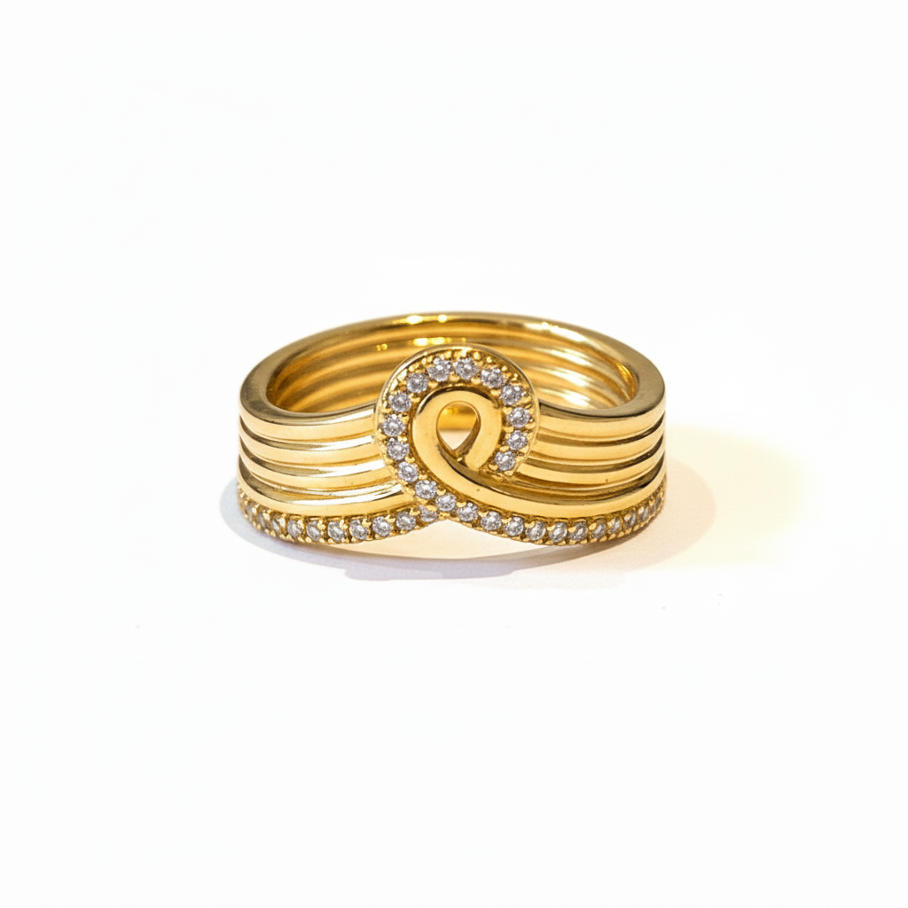 gold-multi-band-ring-three-quarter-view Multi-Band Ring – Image 1