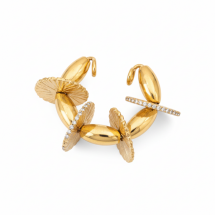 Gold Butterfly Ear Cuff on white background