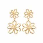 Gold & Floral Earrings