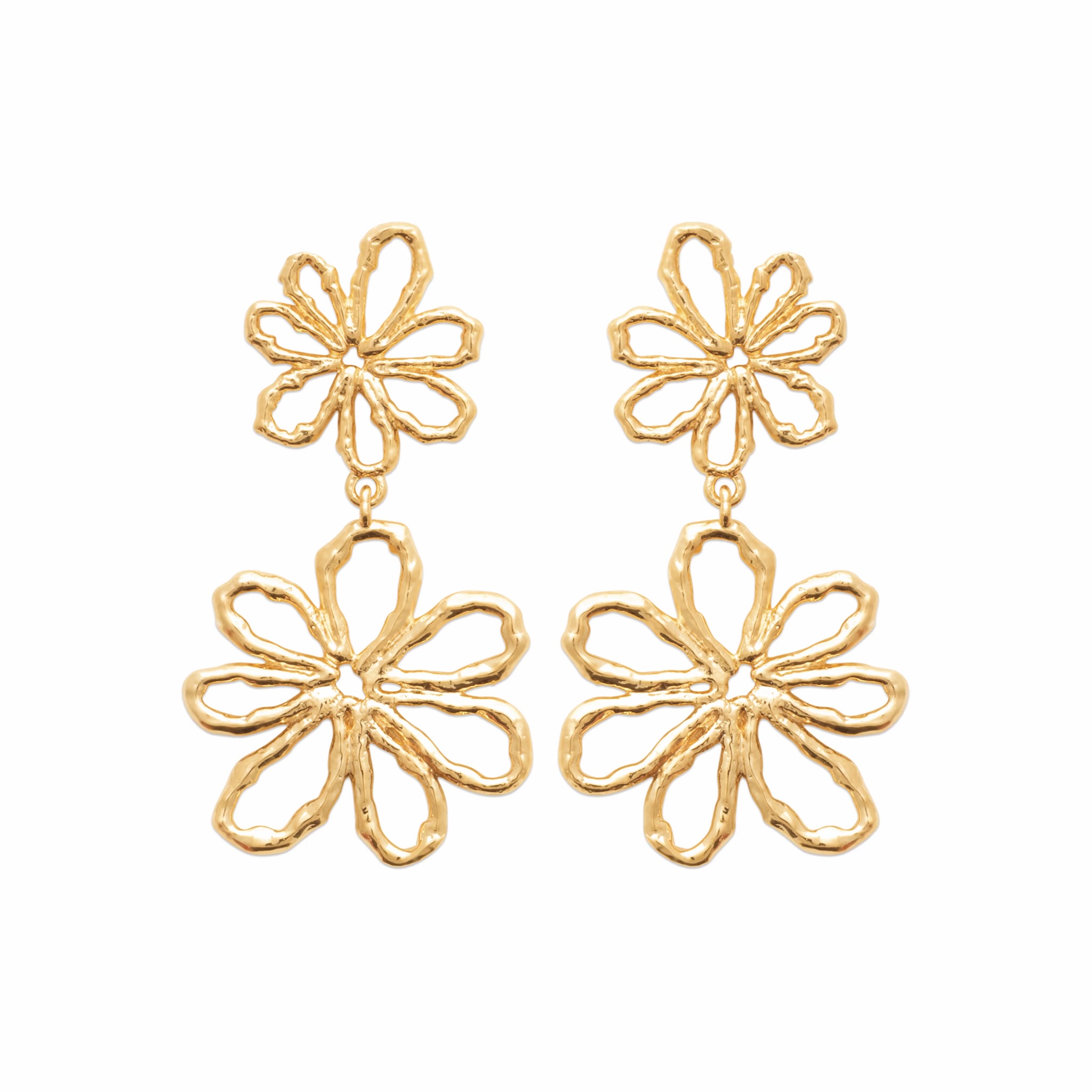 23064700 Gold & Floral Earrings – Image 1